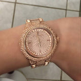 Shop Michael Kors Camille Crystal Rose Gold Dial Rose Gold Steel Strap Watch for Women - MK5862 in USA