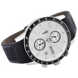 Hugo Boss Rafale Chronograh Quartz White Dial Black Leather Strap Watch For Men - HB1513403 Buy Now By Hugo Boss