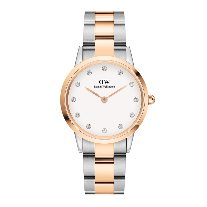 Daniel Wellington Iconic Link White Dial Two Tone Steel Strap Watch For Women - DW00100358 Buy Now By Daniel Wellington