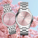 Michael Kors Slim Runway Quartz Pink Dial Silver Steel Strap Watch For Women - MK3380 Buy Now By Michael Kors
