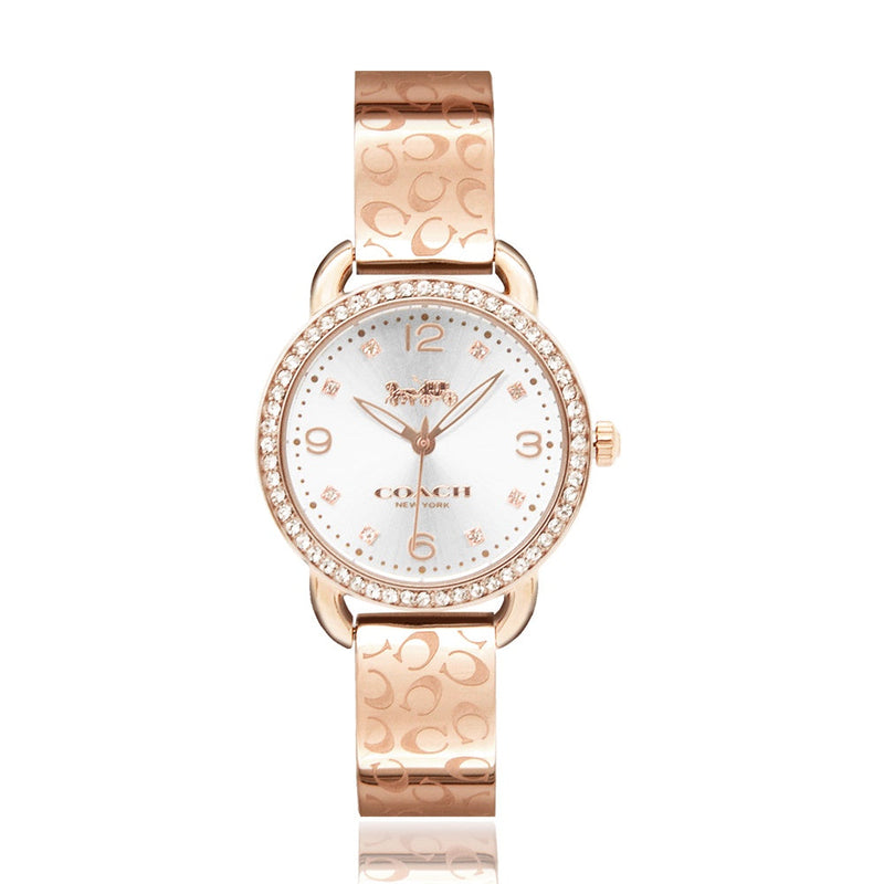 Coach Delancey White Dial Rose Gold Steel Strap Watch for Women - 14502355 Buy Now By Coach