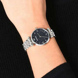 Emporio Armani Gianni T Bar Dark Blue Dial Silver Stainless Steel Watch For Women - AR11091 Buy Now By Emporio Armani