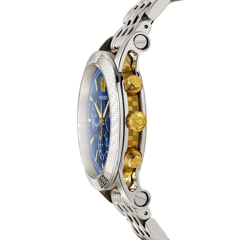 Versace Sport Tech Chronograph Blue Dial Silver Steel Strap Watch for Men - VELT00219 Buy Now By Versace
