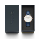 Daniel Wellington Classic Somerset White Dial Blue Leather Strap Watch For Women - DW00100123 Buy Now By Daniel Wellington
