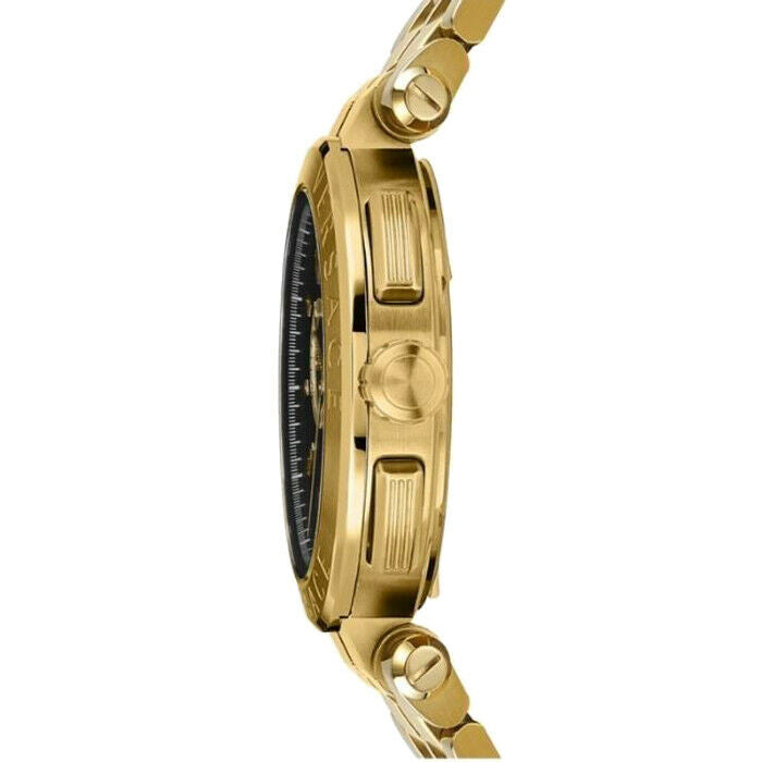 Versace Aion Chronograph Black Dial Gold Steel Strap Watch For Men - VE1D01721 Buy Now By Versace