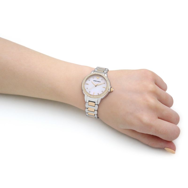 Emporio Armani Mia Quartz Mother of Pearl Dial Two Tone Steel Strap Watch For Women - AR11524 Buy Now By Emporio Armani