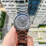 Shop Tissot Luxury Powermatic 80 Anthracite Grey Dial Silver Steel Strap Watch For Men - T086.407.11.061.10 in USA