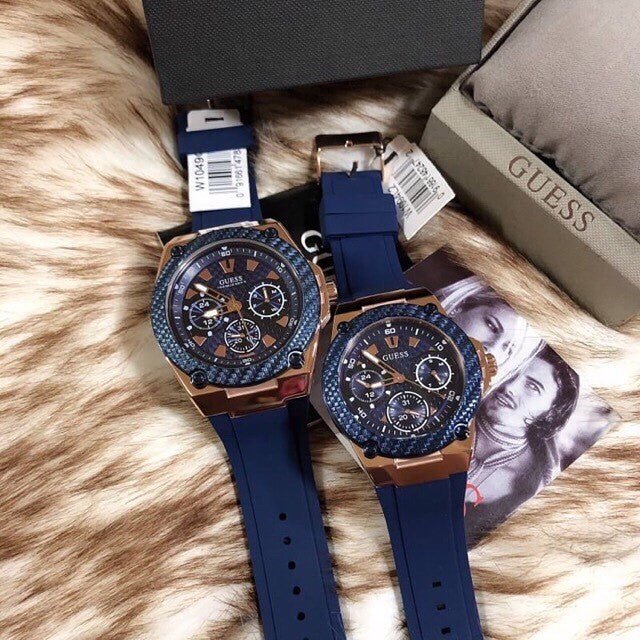 Guess Zena Blue Dial Blue Silicone Strap Watch For Women - W1049L2 Buy Now By Guess