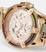 Guess Queen Multifunction Rose Gold Dial Rose Gold Steel Strap Watch For Women - GW0464L3 Buy Now By Guess