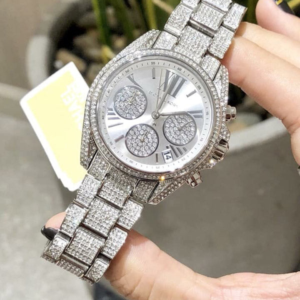 Michael Kors Mini Bradshaw Crystals Silver Dial Silver Steel Strap Watch For Women - MK6454 Buy Now By Michael Kors