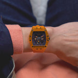 Guess Phoenix Multifunction Black Dial Orange Rubber Strap Watch For Men - GW0203G10 Buy Now By Guess