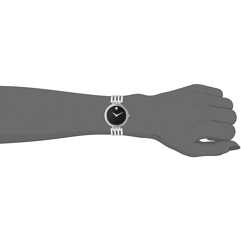 Movado Esperanza 28mm Black Dial Silver Steel Strap Watch For Women - 0607051 Buy Now By Movado
