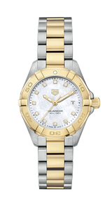 Tag Heuer Aquaracer Diamonds Mother of Pearl Dial Two Tone Steel Strap Watch for Men - WBD1422.BB0321 Buy Now By Tag Heuer