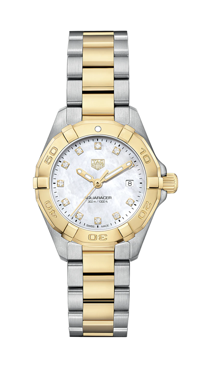 Tag Heuer Aquaracer Diamonds Mother of Pearl Dial Two Tone Steel Strap Watch for Men - WBD1422.BB0321 Buy Now By Tag Heuer