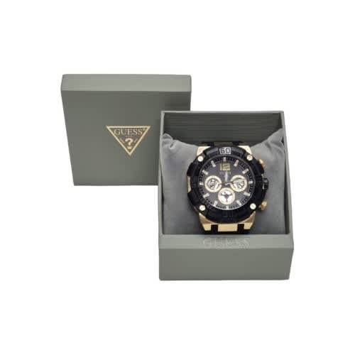 Guess Navigator Chronograph Black Dial Black Rubber Strap Watch for Men - GW0264G3