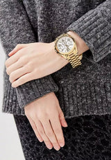 Michael Kors Bradshaw Chronograph White Dial Gold Steel Strap Watch For Women - MK6266 Buy Now By Michael Kors