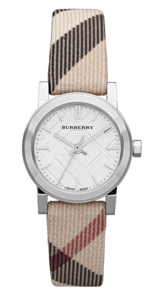 Shop Burberry The City Nova Silver Dial Brown Leather Strap Watch for Women - BU9212 in USA