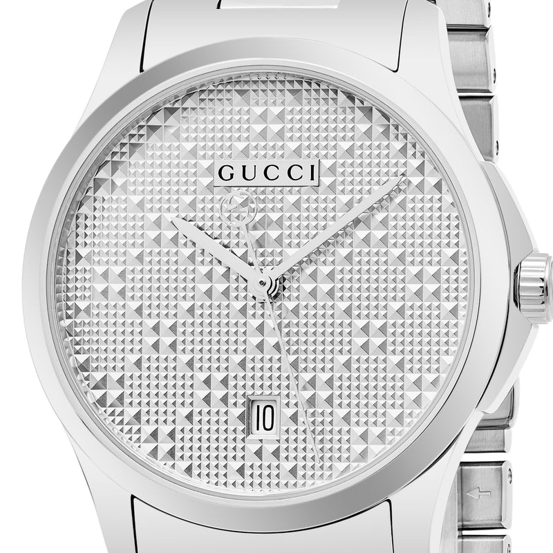 Gucci G Timeless Quartz Silver Dial Silver Steel Strap Watch For Women - YA126459 Buy Now By Gucci