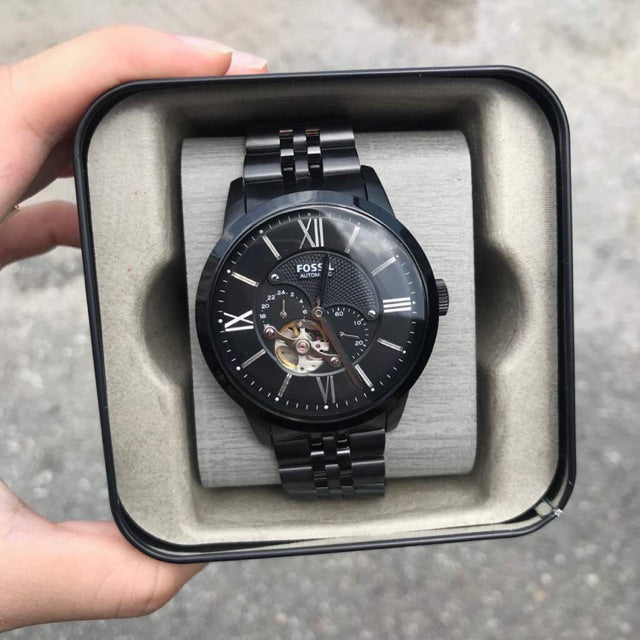 Fossil Townsman Multi Function Mechanical Black Dial Black Steel Strap Watch for Men - ME3062 Buy Now By Fossil