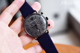 Emporio Armani Aviator Quartz Grey Dial Blue Fabric Strap Watch For Men - AR11144 Buy Now By Emporio Armani