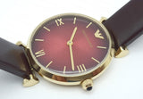 Emporio Armani Gianni T Bar Burgundy Dial Burgundy Leather Strap Watch For Women - AR1758 Buy Now By Emporio Armani