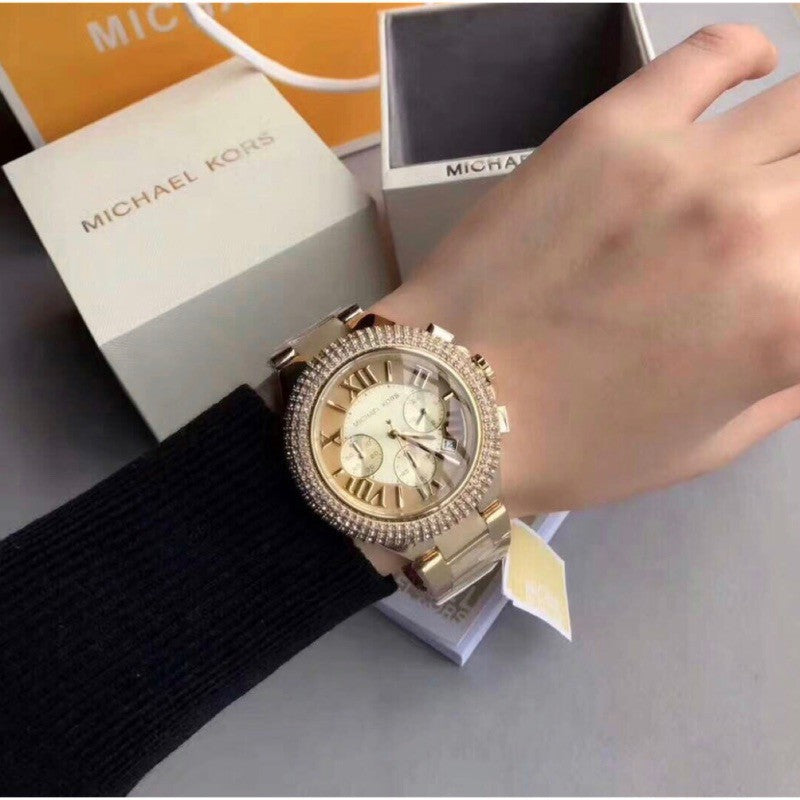 Shop Michael Kors Camille Gold Dial Gold Steel Strap Watch for Women - MK5902 in USA