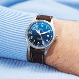 IWC Pilot's Mark XVIII Le Petit Prince Blue Dial Brown Leather Strap Watch for Men - IW327004 Buy Now By IWC