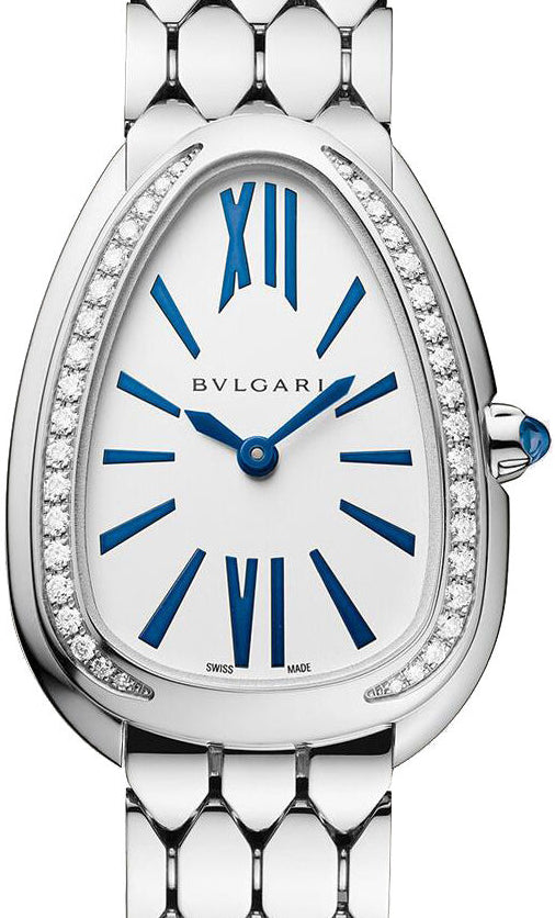 Bvlgari Serpenti Seduttori Diamonds White Gold Dial White Gold Steel Strap Watch for Women - SERPENTI103148