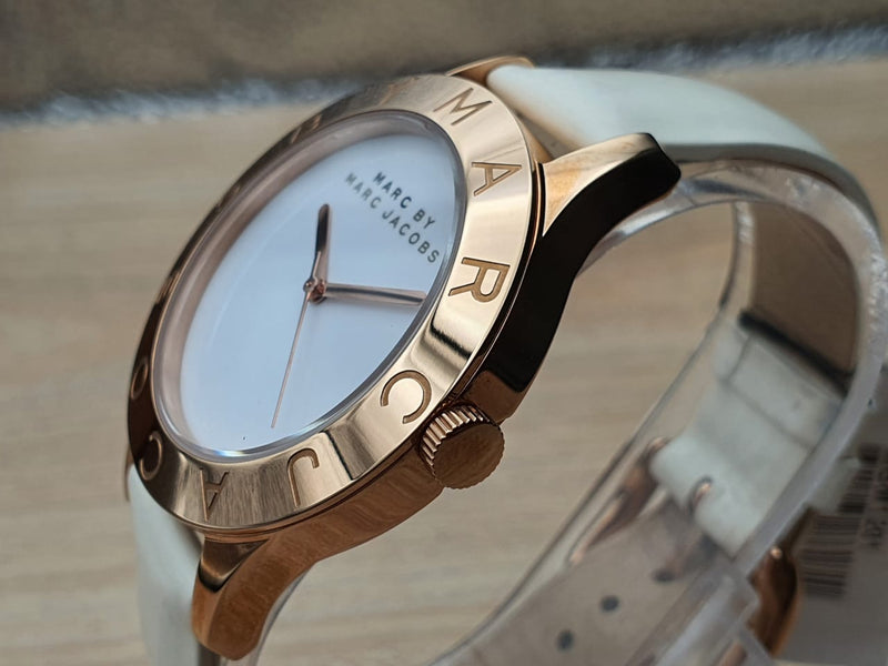 Marc Jacobs Blade White Dial White Leather Strap Watch for Women - MBM1201 Buy Now By Marc Jacobs
