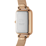 Daniel Wellington Quadro Melrose Black Dial Rose Gold Mesh Bracelet Watch For Women - DW00100432 Buy Now By Daniel Wellington