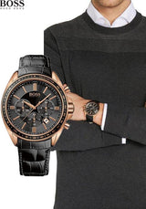 Hugo Boss Driver Black Dial Black Leather Strap Watch for Men - 1513092 Buy Now By Hugo Boss