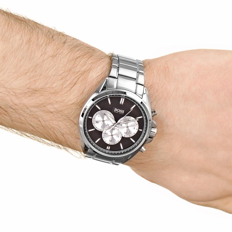 Hugo Boss Driver Black Dial Silver Steel Strap Watch for Men - 1512883 Buy Now By Hugo Boss