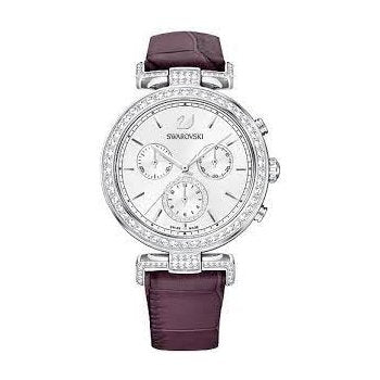 Shop Swarovski Era Journey Chronograph Silver Dial Purple Leather Strap Watch for Women - 5296835 in USA