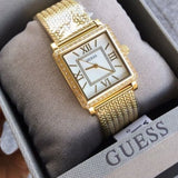 Guess White Dial Gold Mesh Bracelet Watch For Women - W0826L2 Buy Now By Guess