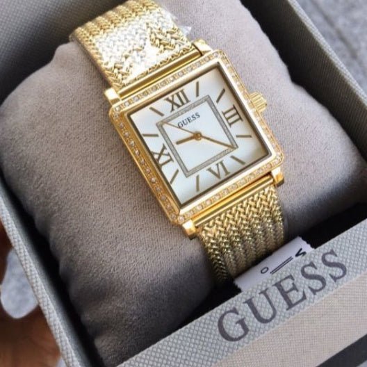 Guess White Dial Gold Mesh Bracelet Watch For Women - W0826L2 Buy Now By Guess