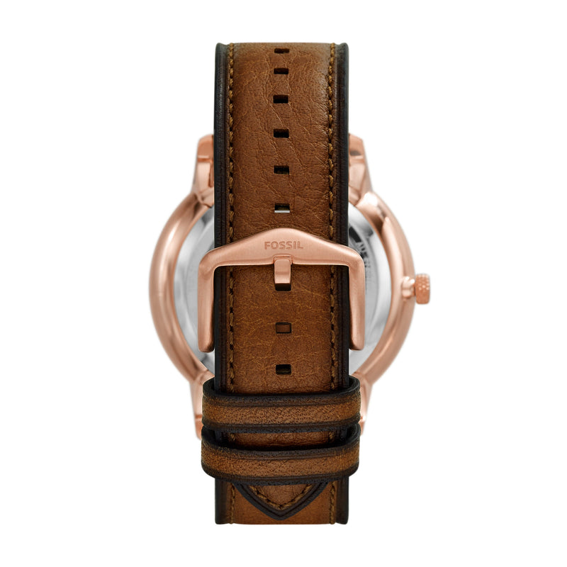 Fossil Neutra Automatic Skeleton Black Dial Brown Leather Strap Watch for Men - ME3195 Buy Now By Fossil