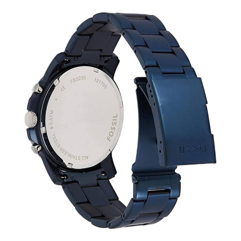 Fossil Grant Chronograph Blue Dial Blue Steel Strap Watch for Men - FS5230 Buy Now By Fossil