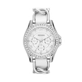 Fossil Riley White Dial White Leather Strap Watch for Women - ES3463 Buy Now By Fossil
