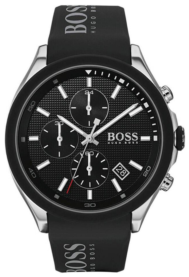 Shop Hugo Boss Velocity Black Dial Black Leather Strap Watch for Men - 1513716 in USA