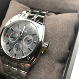Shop Bulova Classic Collection Multifunction Grey Dial Silver Steel Strap Watch for Men - 96C148 in USA