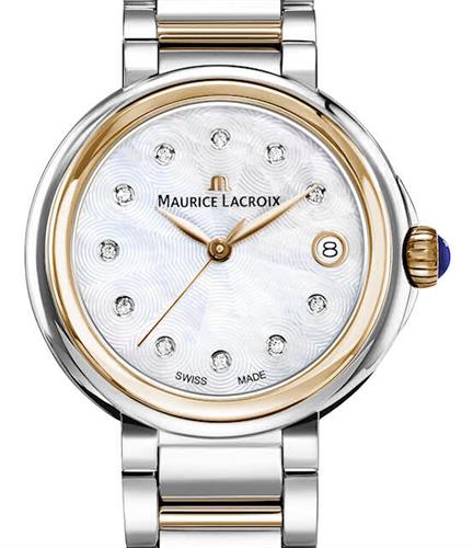 Shop Maurice Lacroix Fiaba Mother of Pearl Dial Two Tone Steel Strap Watch for Women - FA1007-PVP13-170-1 in USA