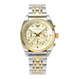 Emporio Armani Classic Chronograph White Dial Two Tone Steel Strap Watch For Men - AR0396 Buy Now By Emporio Armani