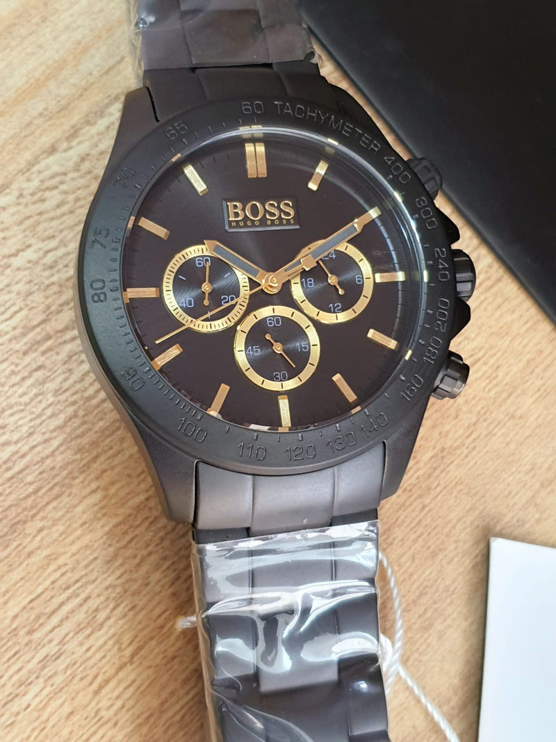 Hugo Boss Ikon Black Dial Black Steel Strap Watch for Men - 1513278