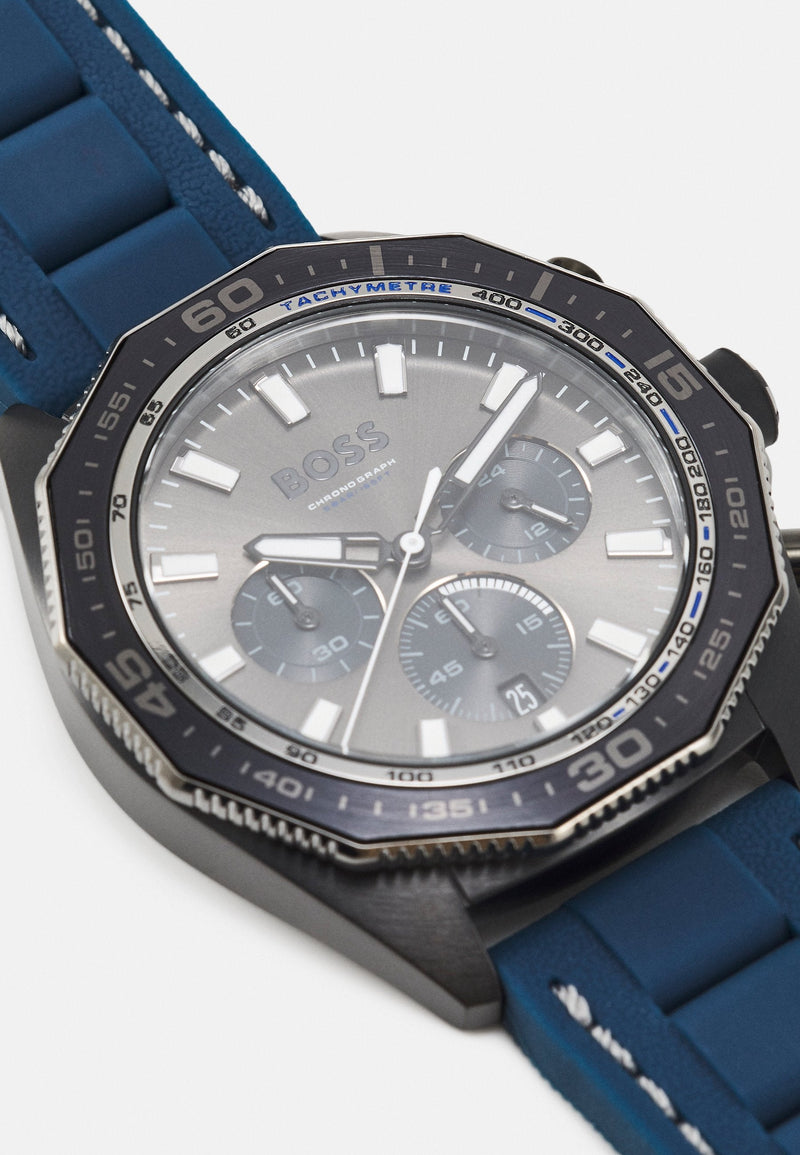 Hugo Boss Energy Chronograph Grey Dial Green Rubber Strap Watch For Men - 1513972 Buy Now By Hugo Boss
