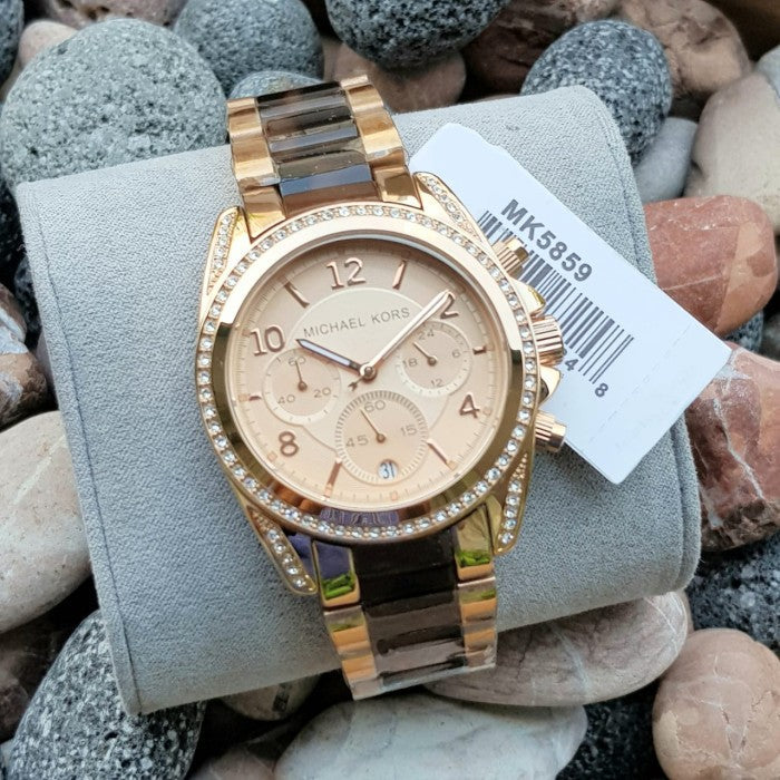 Michael Kors Blair Rose Gold Dial Two Tone Steel Strap Watch For Women - MK5859 Buy Now By Michael Kors