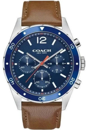 Coach Sullivan Sport Blue Dial Brown Leather Strap Watch for Men - 14606038