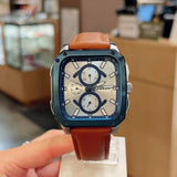 Fossil Inscription Multifunction Silver Dial Brown Leather Strap Watch for Men - BQ2658 Buy Now By Fossil