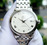 Shop Omega De Ville Prestige Co Axial Automatic White Dial Silver Steel Strap Watch for Men - 424.10.40.20.02.005 in USA
