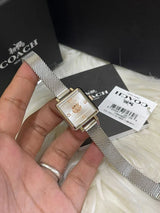 Coach Cass White Dial Silver Mesh Bracelet Watch for Women - 14503697 Buy Now By Coach