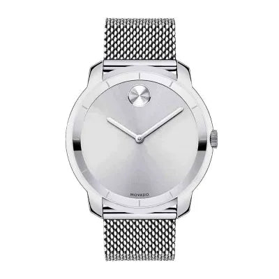 Shop Movado Bold Silver Dial Silver Mesh Bracelet Watch For Men - 3600260 in USA